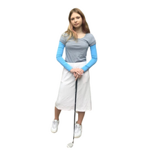 Load image into Gallery viewer, Super Soft Below-Knees Exercise Skirt with Stretch and Pockets - Orchid Ice
