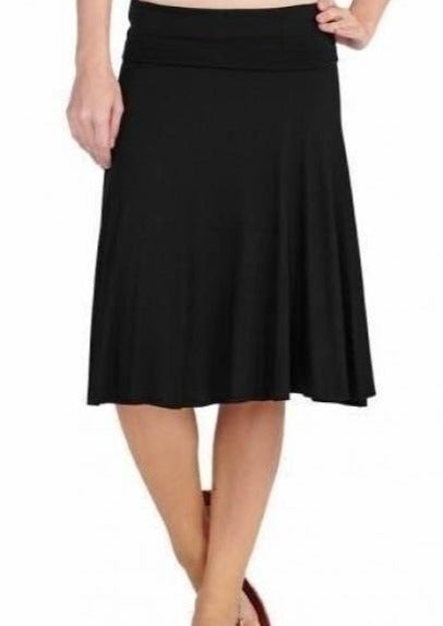 Black Fold-Over Skirt